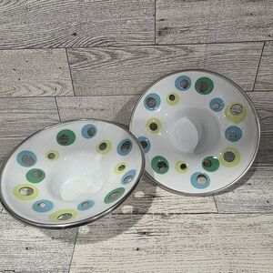 Vtg. IKEA Emalj enamelled white tea light holder